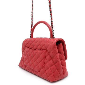 CHANEL Matelasse Coco Handle RedA92991 Caviar Leather