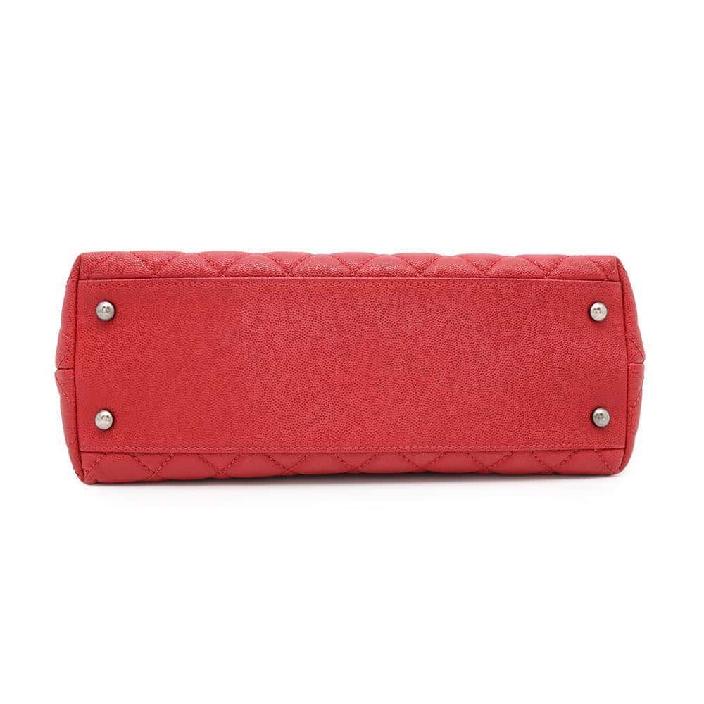 CHANEL Matelasse Coco Handle RedA92991 Caviar Leather