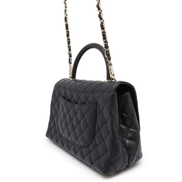 CHANEL Matelasse Coco Handle BlackA92991 Caviar Leather