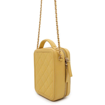 CHANEL CCFiligree  ChainShoulder YellowAS0988 Caviar Leather