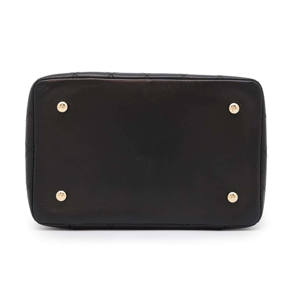 CHANEL Vanity Bag ChainShoulder Bag Black Leather