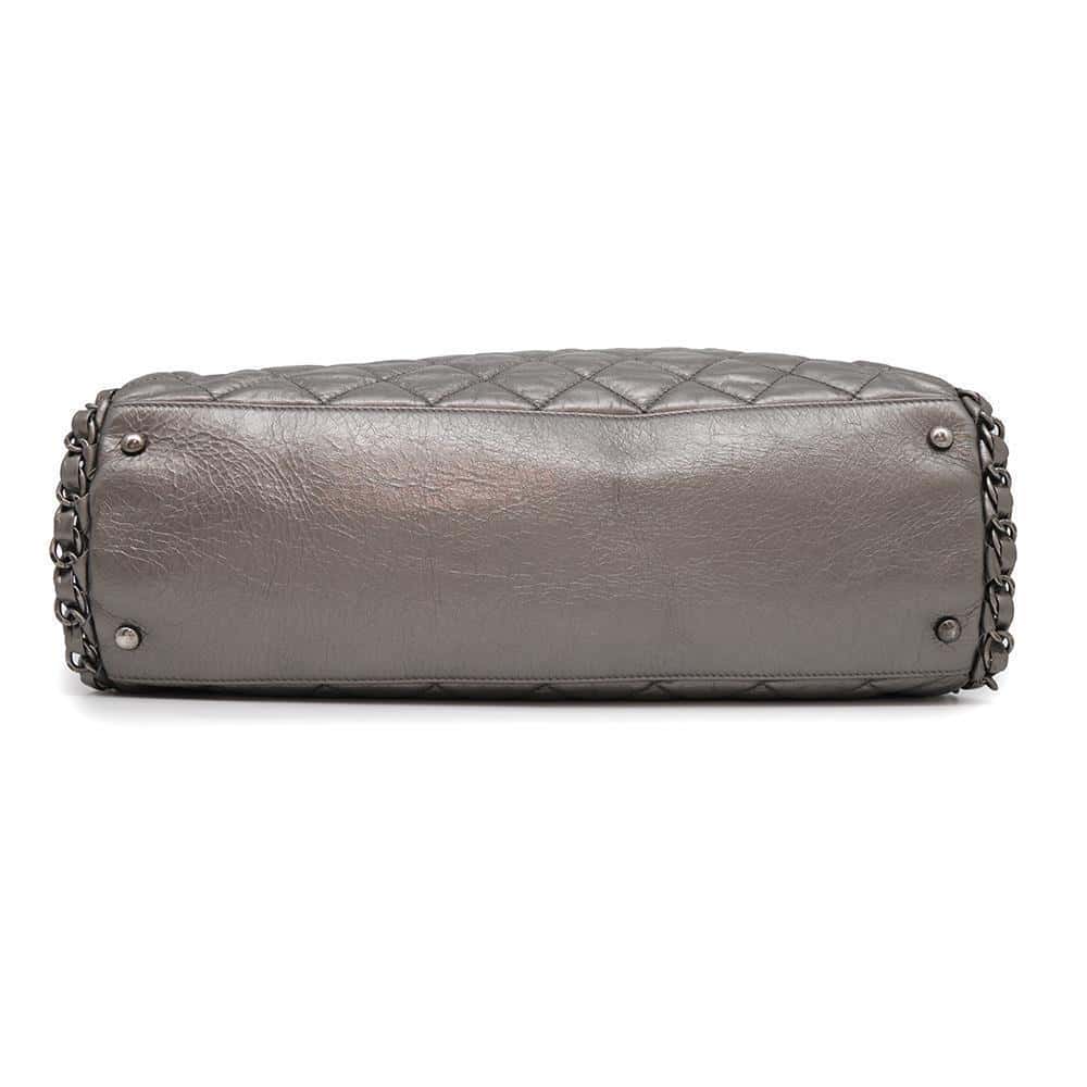 CHANEL Around Chain Shoulder Silver Leather