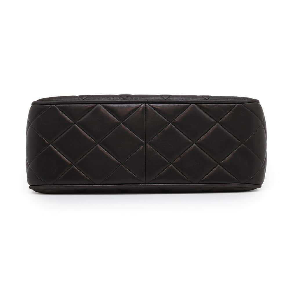 CHANEL Jumbo Matelasse Shoulder Bag Black Lambskin