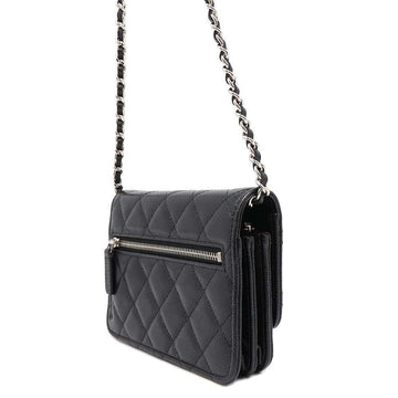 CHANEL Matelasse Chain wallet BlackAP1649 Caviar Leather