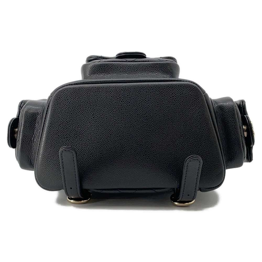 CHANEL Matelasse Backpack BlackAS4399 Caviar Leather Size Small