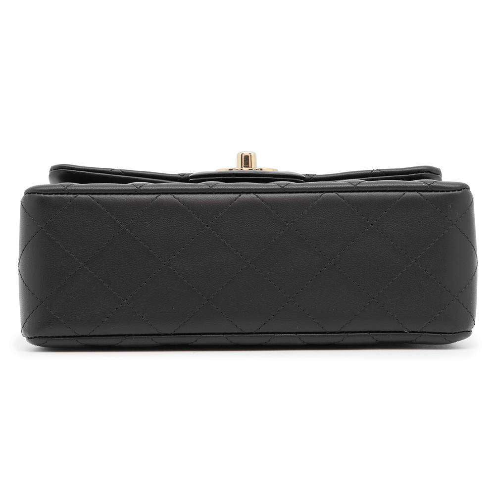 CHANEL Matelasse Single Flap ChainShoulder Bag BlackA69900 Lambskin Size 20