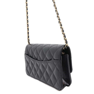 CHANEL Timeless Classics Chain Wallet BlackAP3744 Caviar Leather