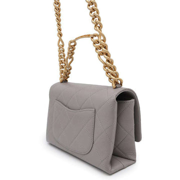 CHANEL Matelasse WChainShoulder Bag GrayAS2711 Caviar Leather
