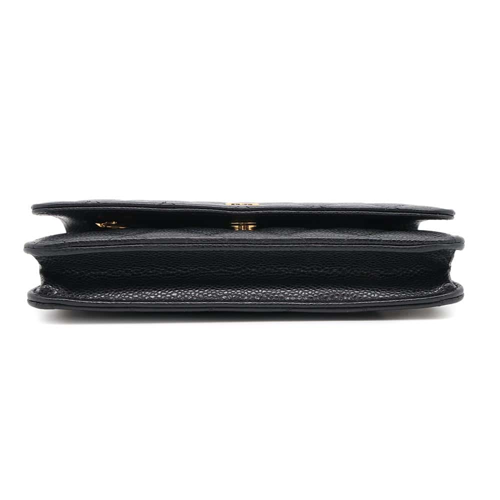 CHANEL Matelasse Classic Chain Wallet BlackAP0250 Caviar Leather