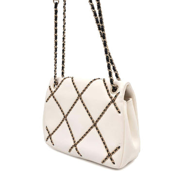 CHANEL ChainShoulder White/BlackAS2383 Lambskin