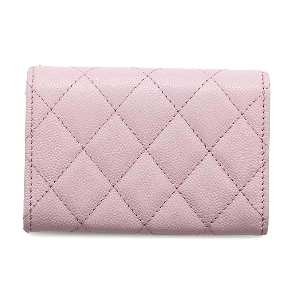 CHANEL Matelasse CC Logo Flap Coin/Card Case PinkAP4093 Caviar Leather