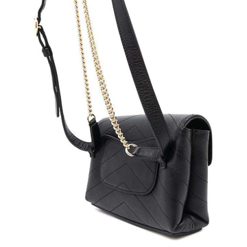 CHANEL V Stitch ChainShoulder Black Leather