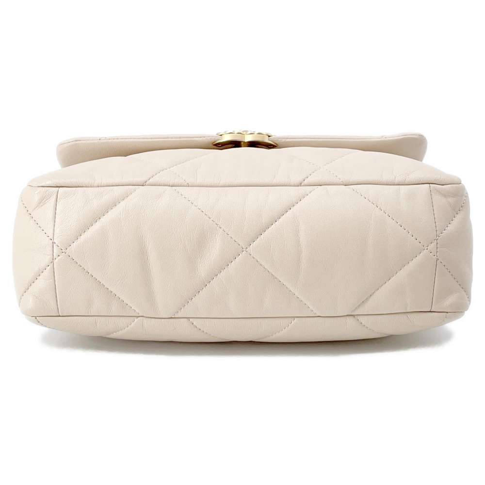 CHANEL CHANEL 19 ChainShoulder Bag BeigeAS1161 Lambskin Size Large