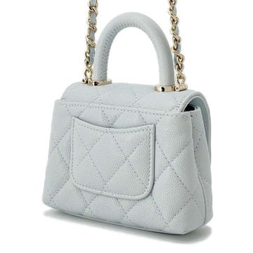 CHANEL Coco Handle ChainShoulder Light BlueAP4245 Caviar Leather Size micro