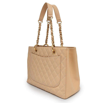 CHANEL CC Logo Matelasse GST BeigeA50995 Caviar Leather