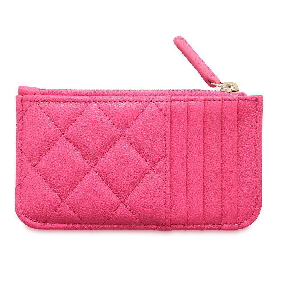 CHANEL Matelasse Coin Card Case PinkAP2570 Caviar Leather