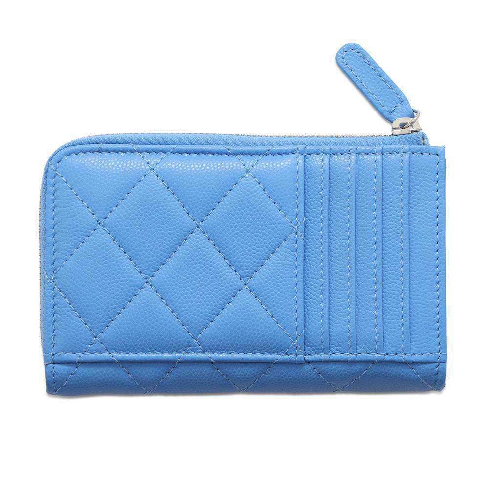 CHANEL Matelasse Fragment Card Case BlueAP3836 Caviar Leather