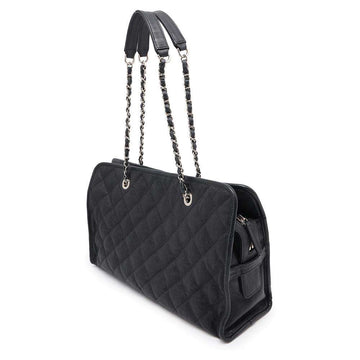 CHANEL French Riviera ChainShoulder Bag Black Caviar Leather