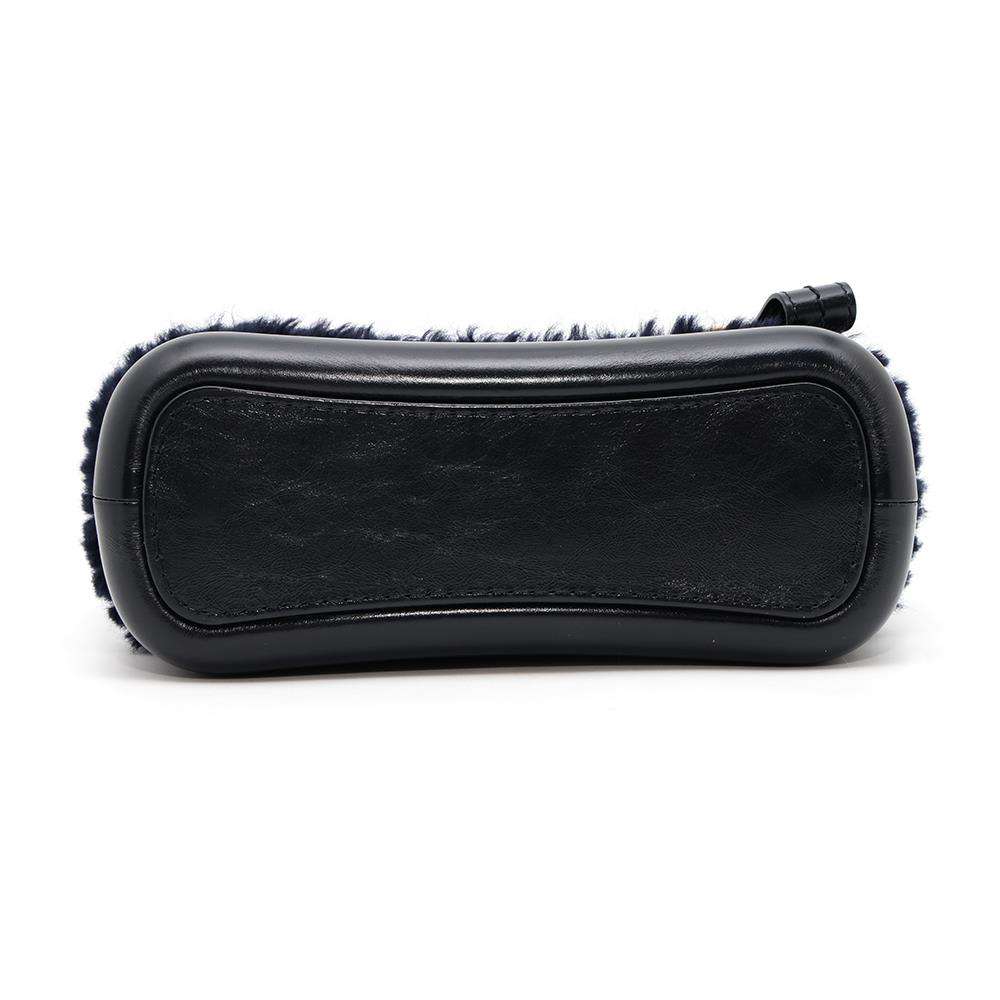 CHANEL Gabriel ChainShoulder Bag NavyA91810 Fur Leather