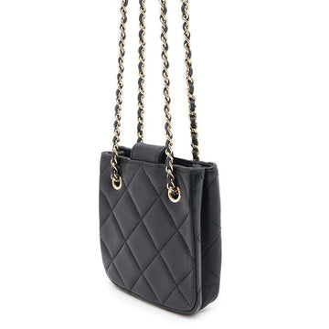 CHANEL Matelasse Mini Pochette ChainShoulder Bag BlackAP2547 Lambskin