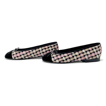 CHANEL Tweed ballet shoes Pink/BlackG02819 Tweed Size 36 1/2C