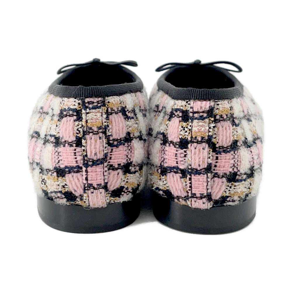 CHANEL Tweed ballet shoes Pink/BlackG02819 Tweed Size 36 1/2C