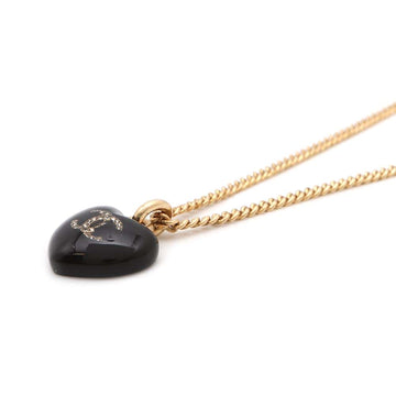 CHANEL Heart-shaped Necklace BlackWS8495 Metal
