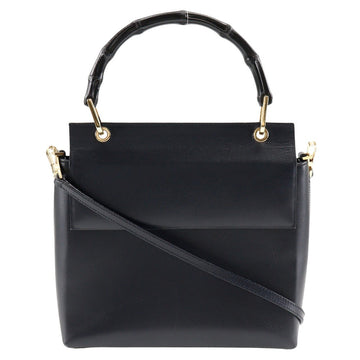 Gucci Bamboo Black Leather Handbag