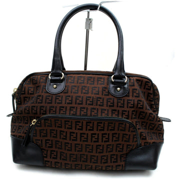 Indistinguishable  Fendi Hand Bag Brown Zukka Nyron (SHC7-10433)