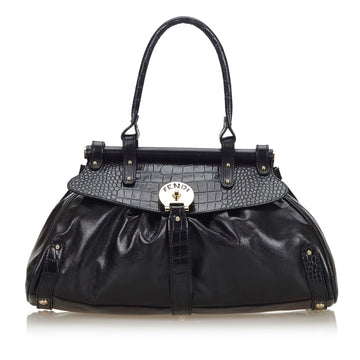 Fendi Black Others Leather Crocodile-Trimmed Magic Bag Italy