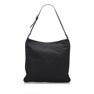 Fendi Black Canvas Fabric Zucca Shoulder Bag Italy
