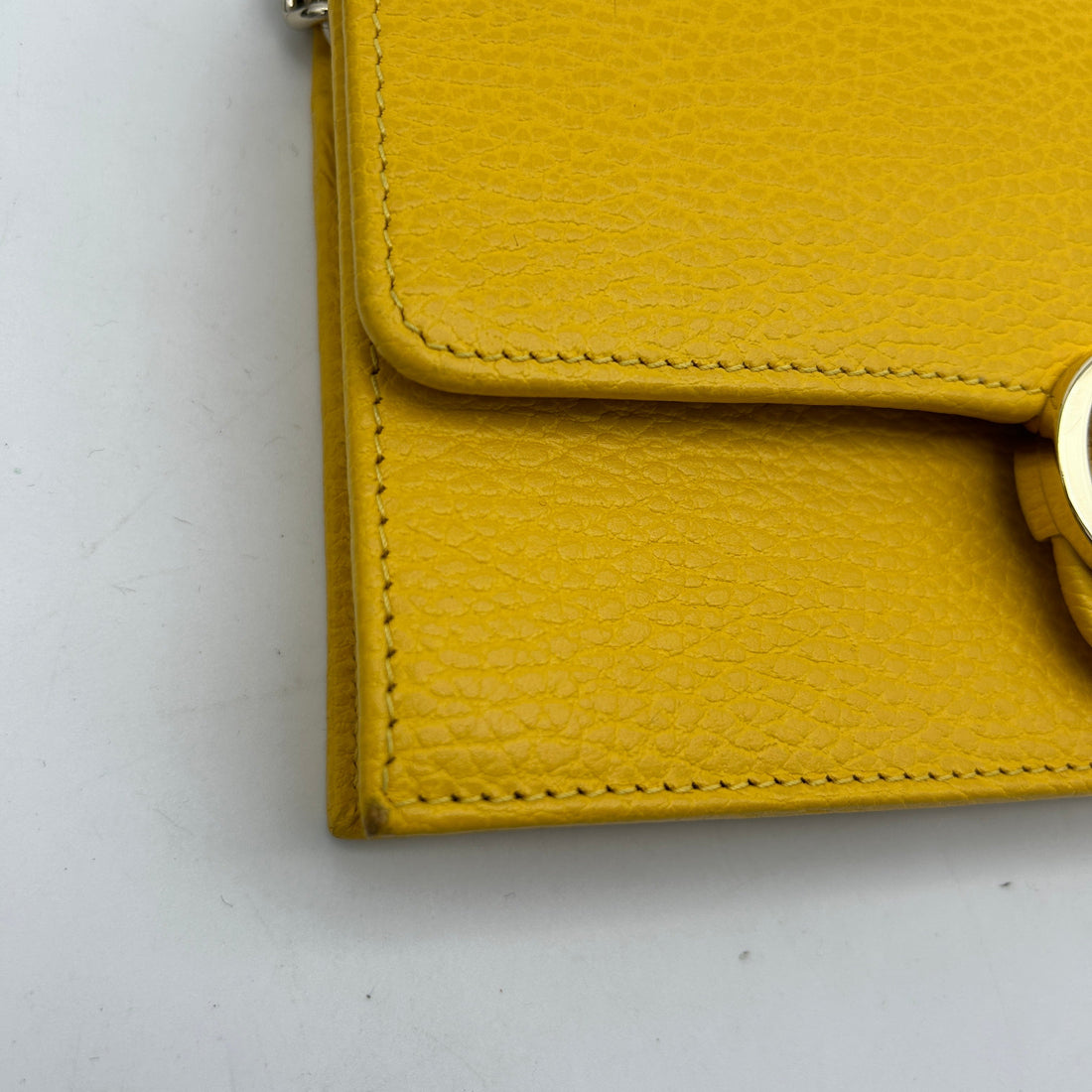 Gucci Interlocking Yellow Leather Clutch Bag