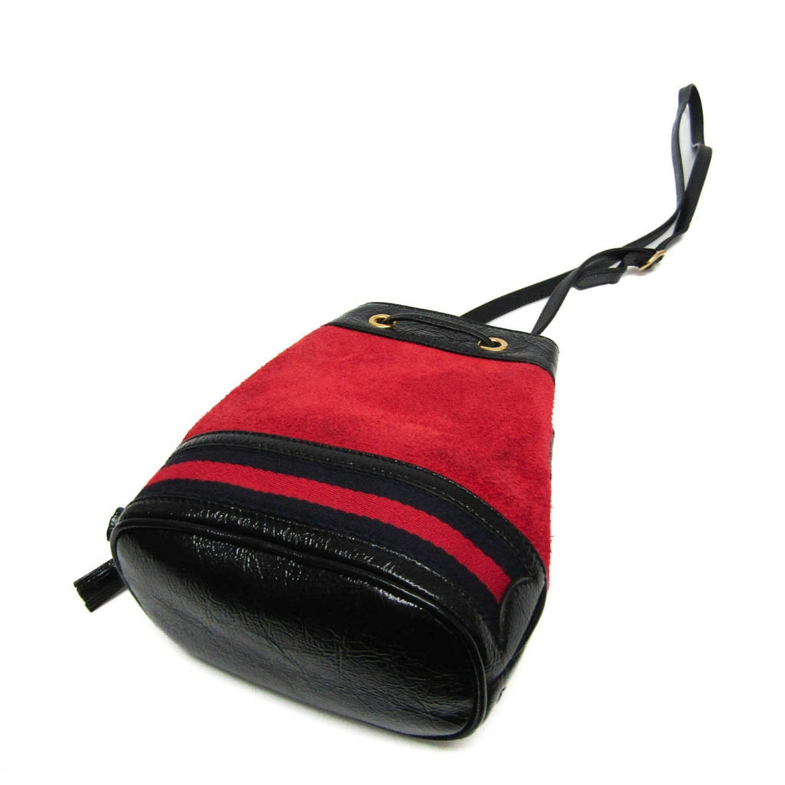 Gucci Drawstring Red Suede Shoulder Bag
