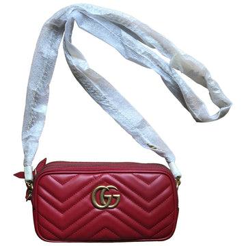 Gucci marmont red leather handbag