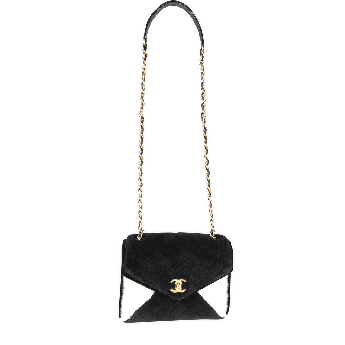 Top Quality Chanel Black & White Shearling Small Single New Bag