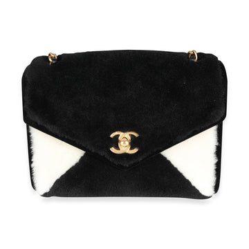 Top Quality Chanel Black & White Shearling Small Single New Bag