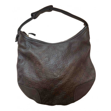 Gucci hobo brown leather handbag