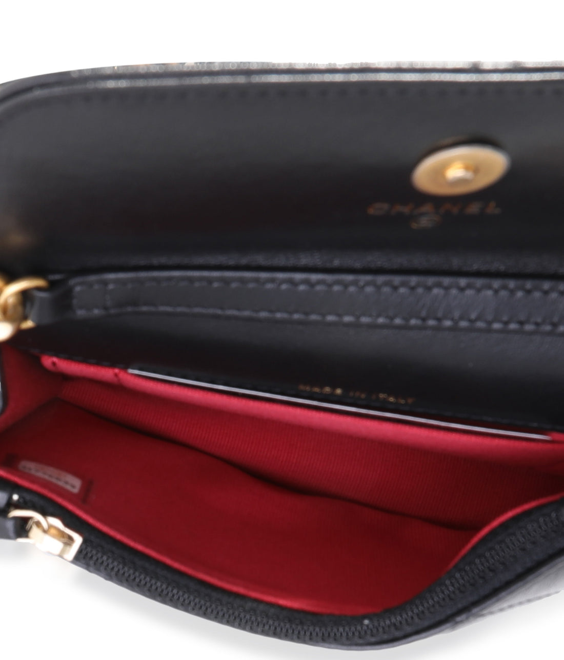 Top Quality Chanel Black Quilted Lambskin 19 Mini Coin Purse With Chain