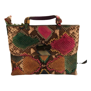 Gucci multicolour python handbag