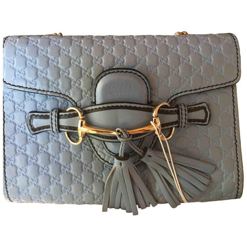 Gucci emily blue leather handbag