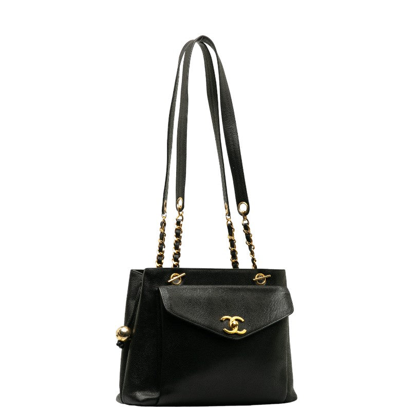 New 1:1 Rep Top Quality Chanel Cocomark ingle Flap Chain  Bag Black Caviar S  Chanel