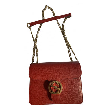 Gucci interlocking red leather handbag