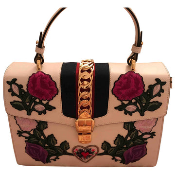 Gucci sylvie white leather handbag