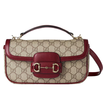 GG HORSEBIT 1955 SOFT SMALL TOP HANDLE BAG ROSSO ANCORA RED 22CM 815206 FAD6M 8759