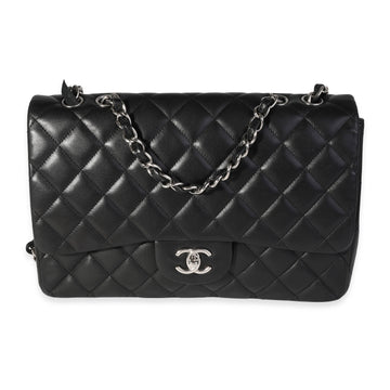 Top Quality Chanel Black Quilted Lambskin Jumbo Classic Single New Bag