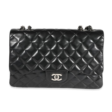 Top Quality Chanel Black Quilted Lambskin Jumbo Classic Single New Bag