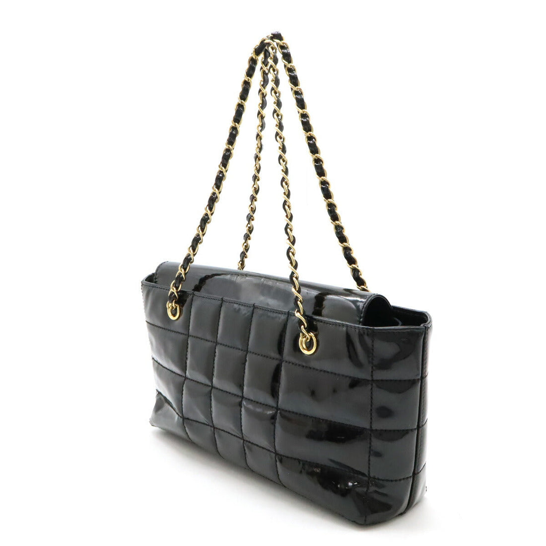 Top Quality Chanel Chocolate Bar Patent Tote Bag