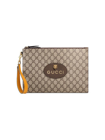 Gucci - Neo  GG Supreme pouch - men - Leather/Canvas - One Size - Neutrals