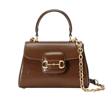GG HORSEBIT 1955 MINI TOP HANDLE BAG LIGHT BROWN 29CM 703848 AAA7G 2361