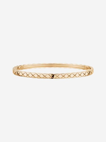 Coco Crush Quilted Motif Mini Bangle Bracelet Gold Chanel